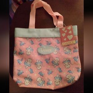 Pink Cat Ballerina Dance Tote, Accessory Works, Waterproof, New With Tags B